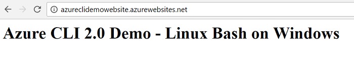 Azure CLI - Ubuntu Bash Windows - Resultado Deploy