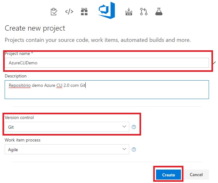 Azure CLI - Ubuntu Bash Windows - Criando Projeto Git no VSTS